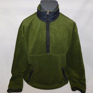 VTG 90s Green 1/4 Zip Fleece Pullover Sweater Jacket Nevada Jeanswear Mens L